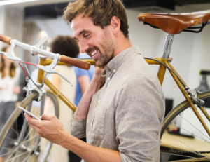 Man holding bike